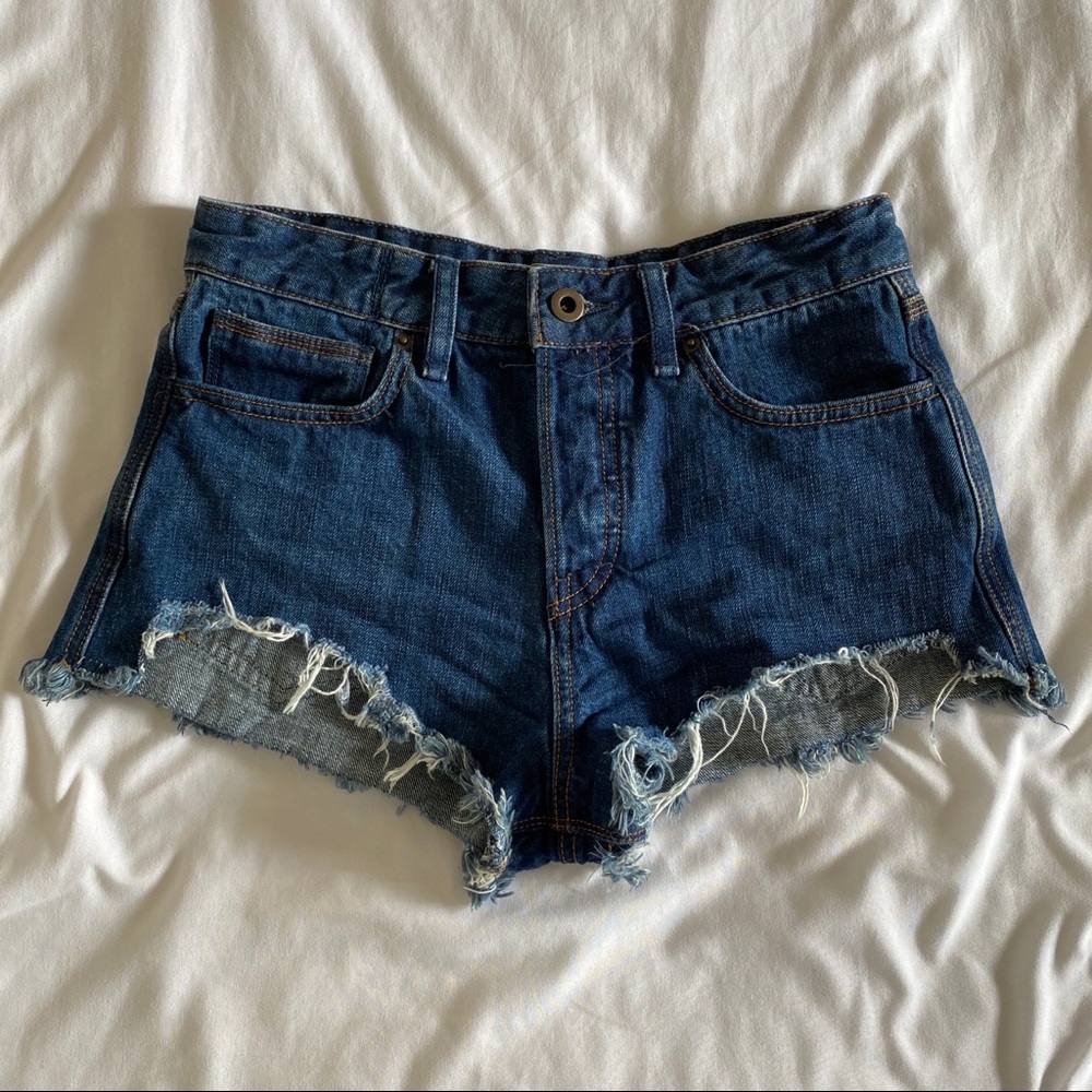 free people denim shorts